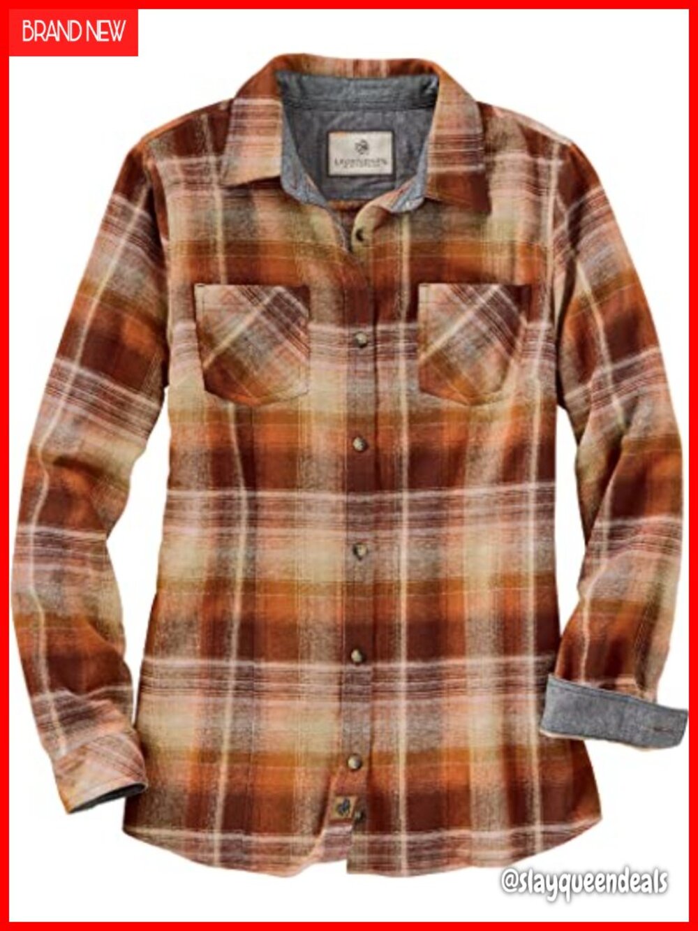 100% Cotton Flannel Button Up Shirt Long Sleeve Plaid Casual
